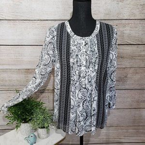 DANIEL RAINN BLACK & WHITE PAISLEY TOP